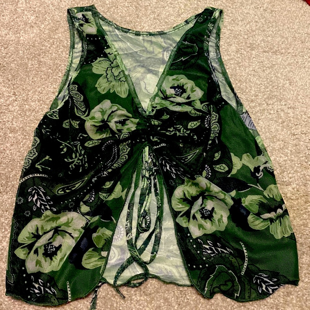 cute green summery tank/crop top